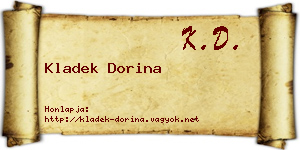 Kladek Dorina névjegykártya